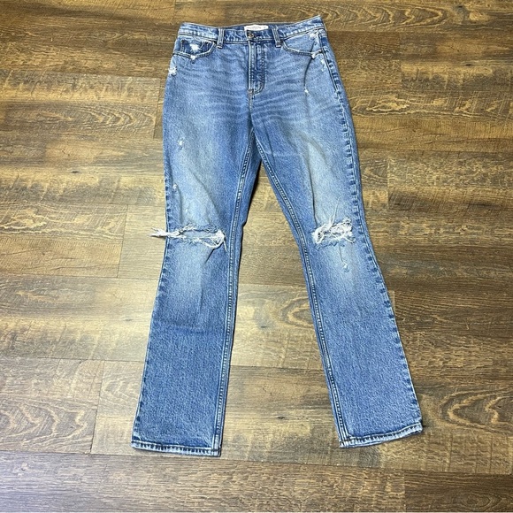 Abercrombie & Fitch The 90s Skinny High Rise Distressed Jeans Womens Size 29/8 - Picture 1 of 8